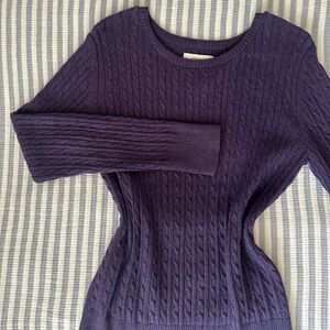 Women's Purple Cable Knit Sweater